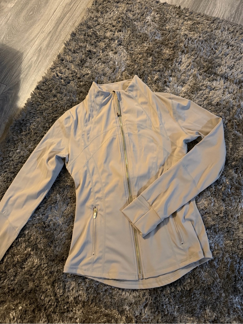 Women's Lightweight Beige Zip-Front Jacket